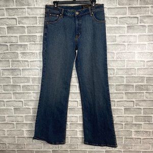 Vintage Lawman Dark Wash Embroidered Pockets Bootcut Western Jeans Sz 13 32x32